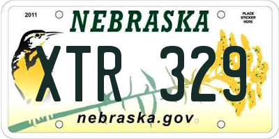 NE license plate XTR329