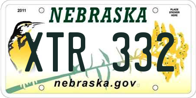NE license plate XTR332