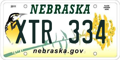 NE license plate XTR334