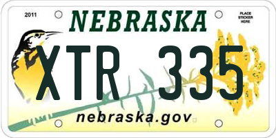 NE license plate XTR335