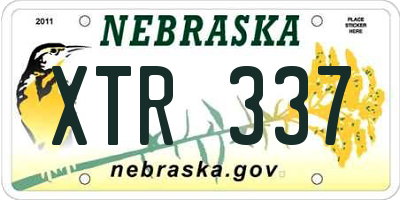 NE license plate XTR337