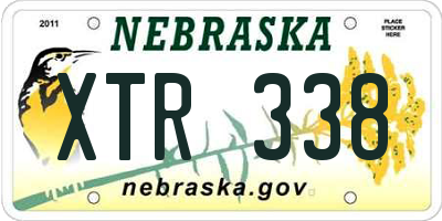 NE license plate XTR338