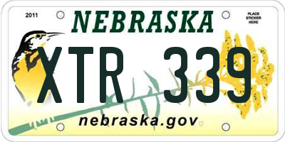 NE license plate XTR339