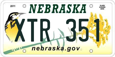 NE license plate XTR351