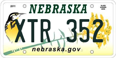 NE license plate XTR352
