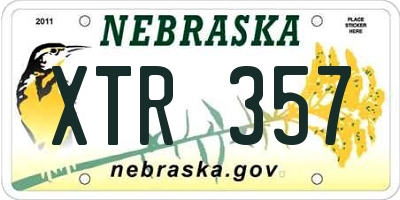 NE license plate XTR357