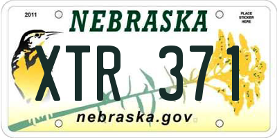 NE license plate XTR371