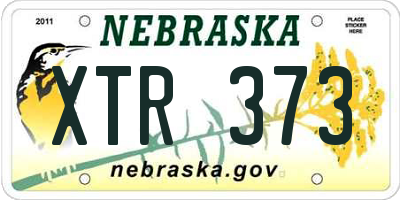 NE license plate XTR373