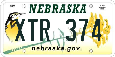 NE license plate XTR374