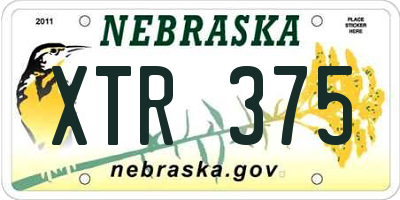 NE license plate XTR375