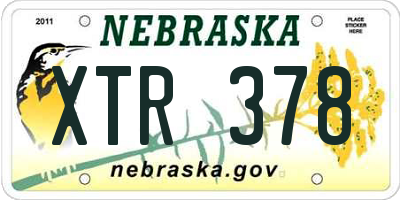 NE license plate XTR378