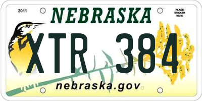 NE license plate XTR384