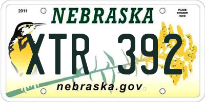 NE license plate XTR392