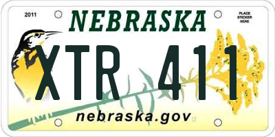 NE license plate XTR411