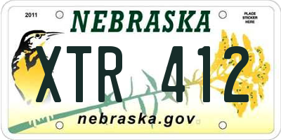 NE license plate XTR412