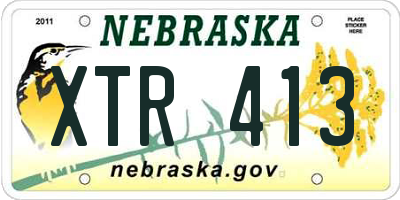 NE license plate XTR413
