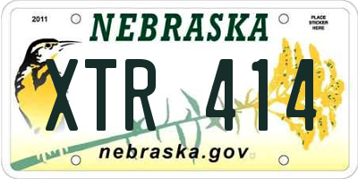 NE license plate XTR414