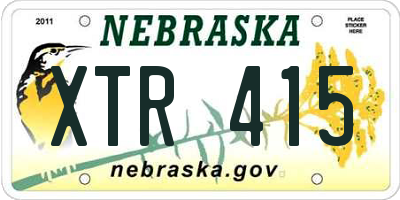 NE license plate XTR415