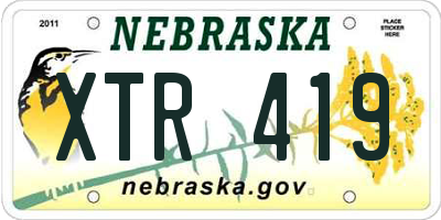 NE license plate XTR419