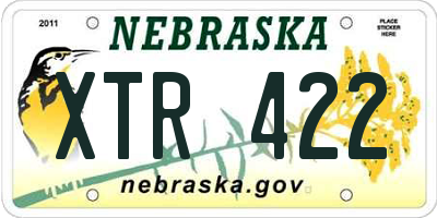 NE license plate XTR422