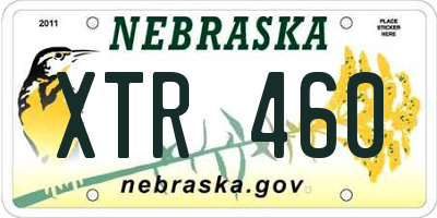 NE license plate XTR460