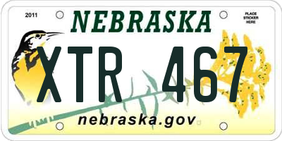 NE license plate XTR467
