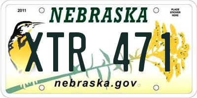 NE license plate XTR471