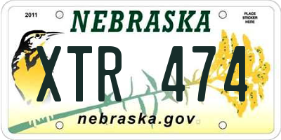 NE license plate XTR474