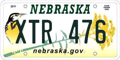 NE license plate XTR476