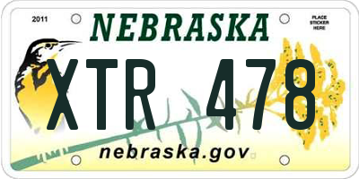 NE license plate XTR478