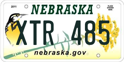 NE license plate XTR485
