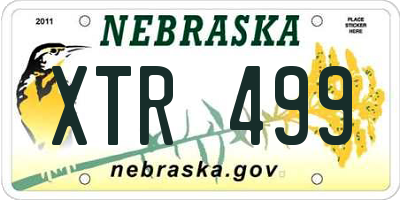 NE license plate XTR499