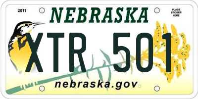 NE license plate XTR501