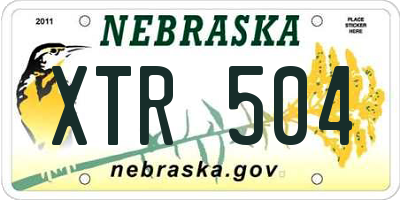 NE license plate XTR504