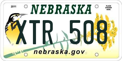 NE license plate XTR508