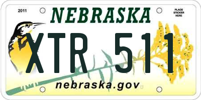 NE license plate XTR511