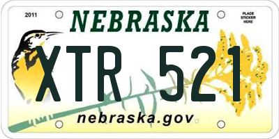 NE license plate XTR521