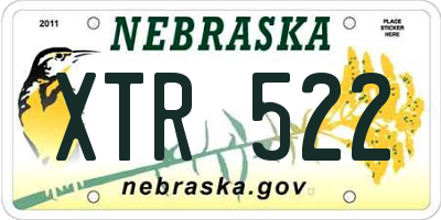 NE license plate XTR522