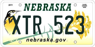 NE license plate XTR523