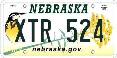 NE license plate XTR524