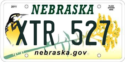 NE license plate XTR527