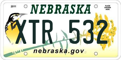 NE license plate XTR532