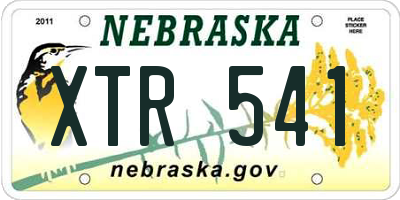 NE license plate XTR541