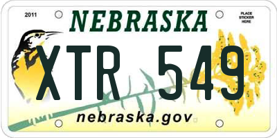 NE license plate XTR549