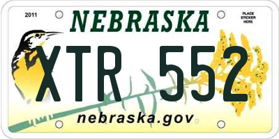 NE license plate XTR552