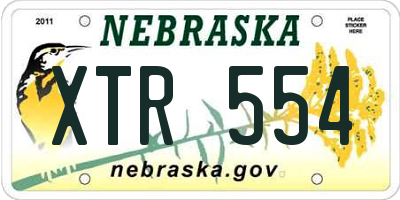 NE license plate XTR554