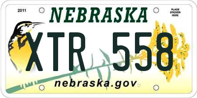 NE license plate XTR558