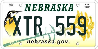 NE license plate XTR559