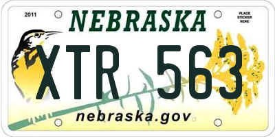 NE license plate XTR563