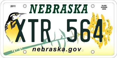 NE license plate XTR564
